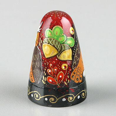 Two Owls Wooden Thimble