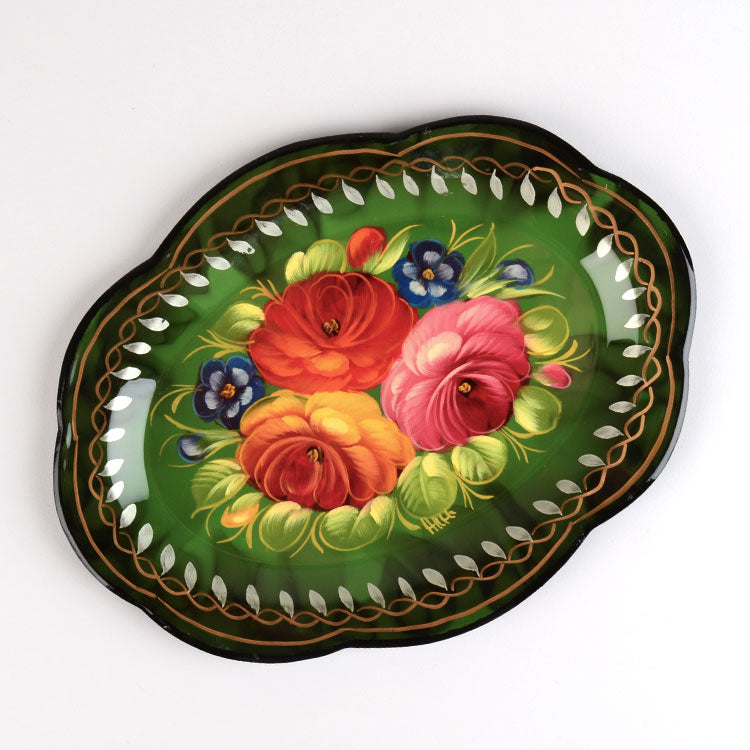 Small Green Zhostovo Tray