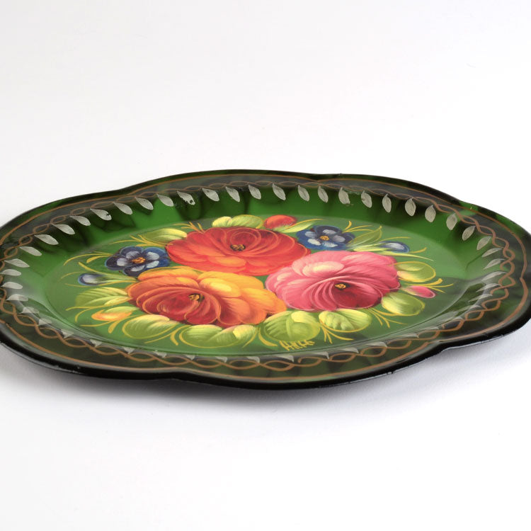 Small Green Zhostovo Tray