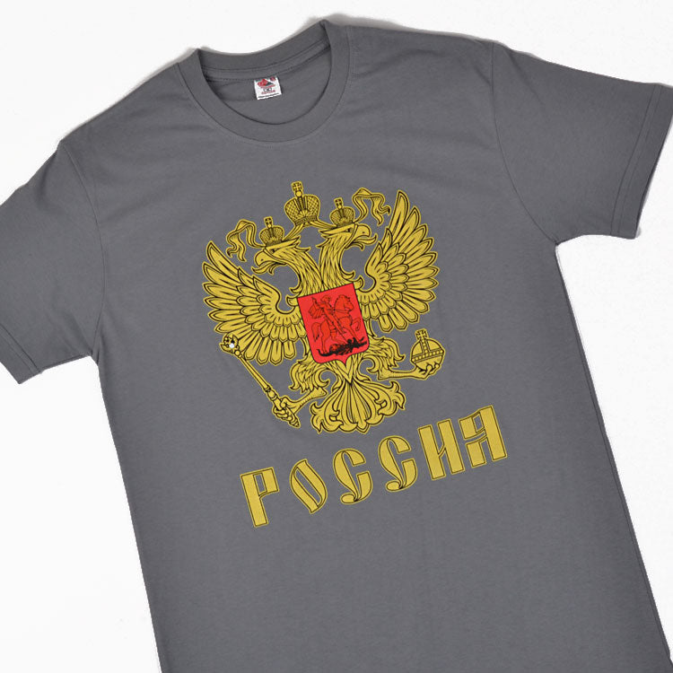 Russian Coat of Arms Souvenir T-Shirt Grey