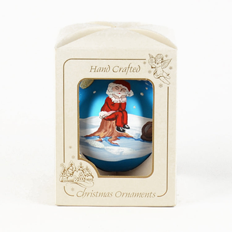 4" Resting Santa Glass Ornament