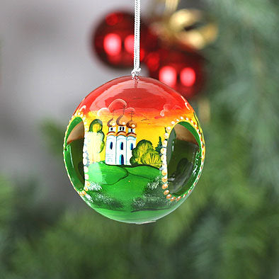 Russian Church Tree Ornament with Bell