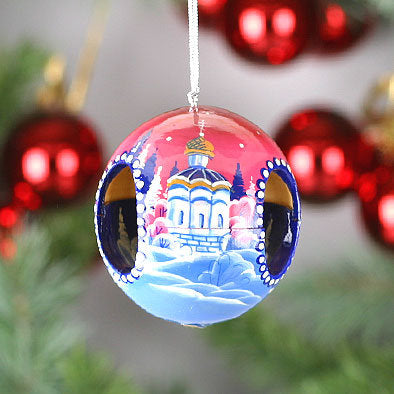 Russian Church Wooden Ornament with Bell