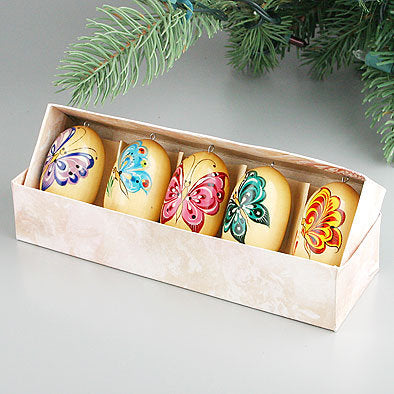 Butterflies Russian Eggs Ornaments