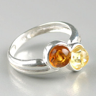 Two-Stone Amber Ring