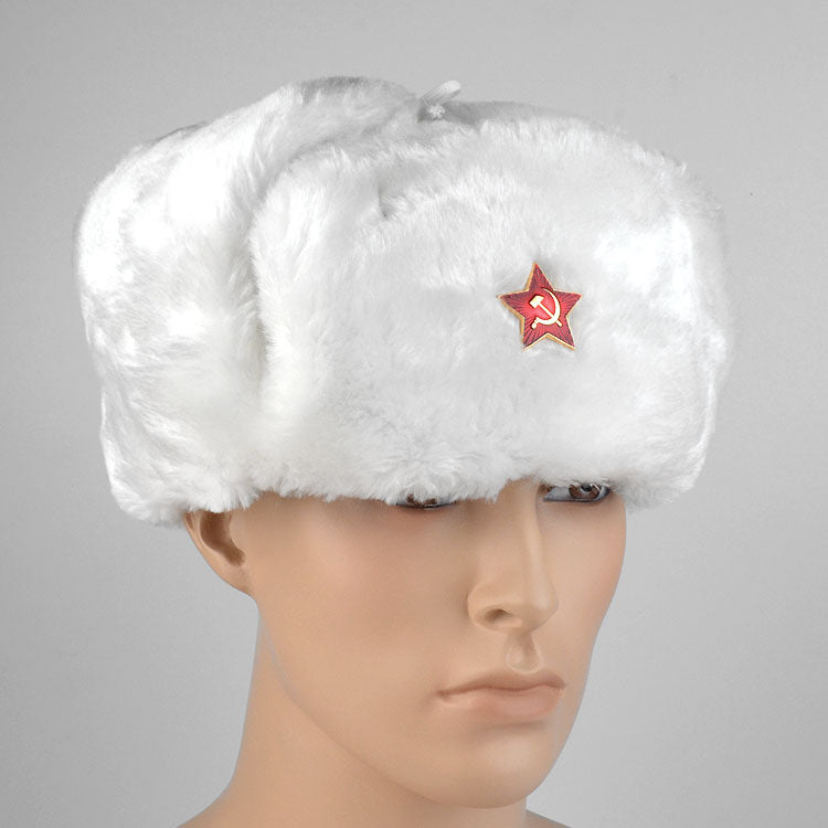 White Russian Shapka Ushanka Hat
