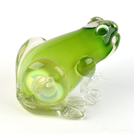 Handsome Glass Blown Green Frog