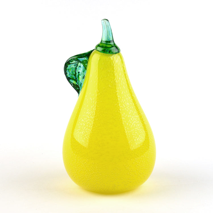 Large Art Glass Yellow Pear