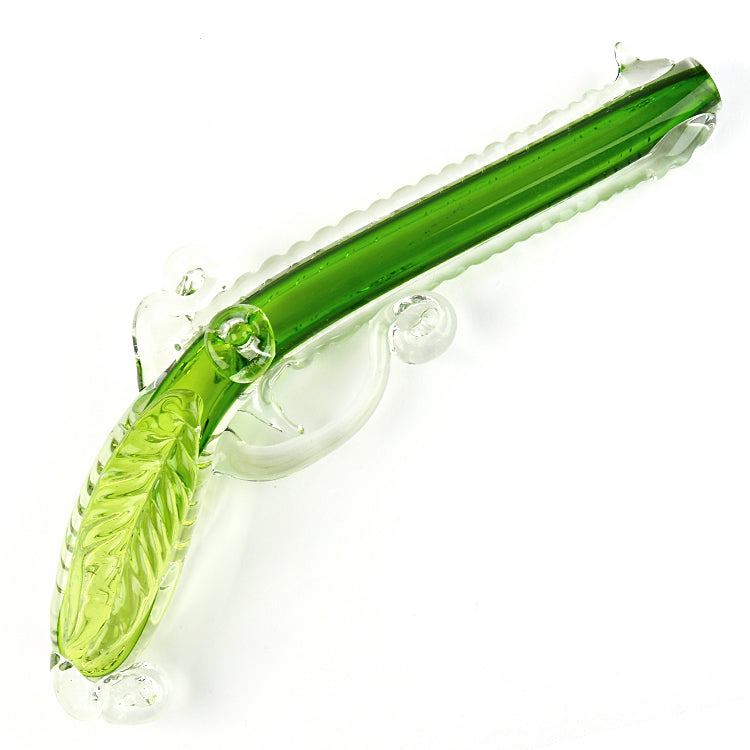 Art Glass 18th Century Replica Pistol in Green