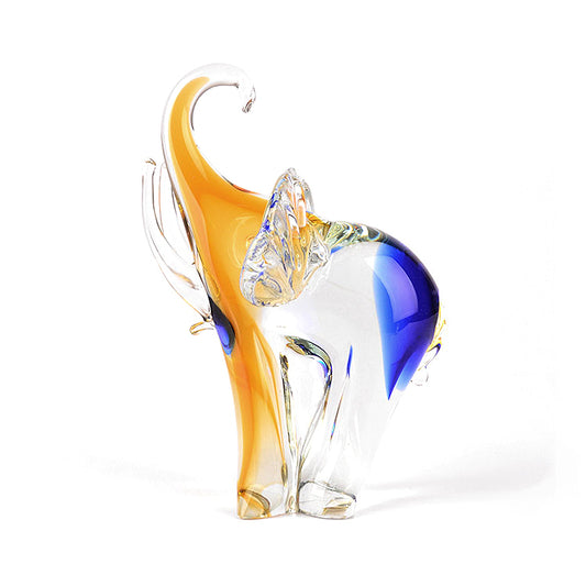 Colorful Art Glass Elephant (crack on ear)