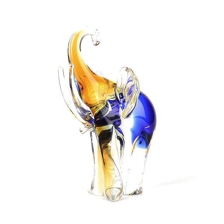 Colorful Art Glass Elephant (crack on ear)