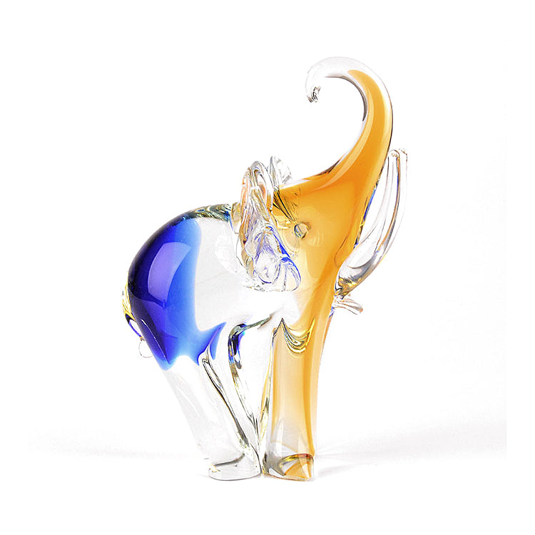 Colorful Art Glass Elephant (crack on ear)