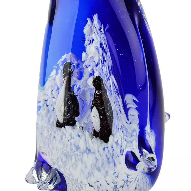 Murano Style Art Glass Penguin With Babies