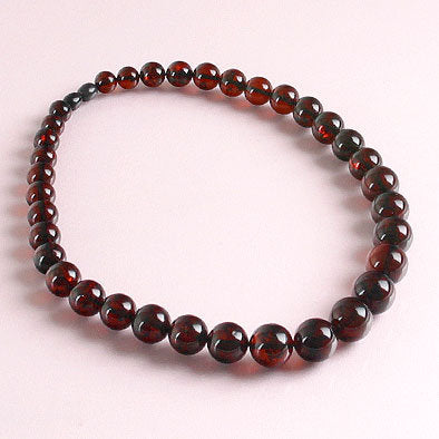 Round Beads Cherry Amber Necklace