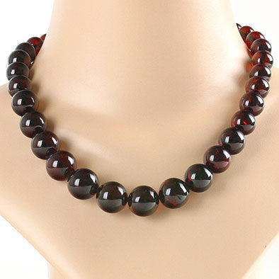Round Beads Cherry Amber Necklace