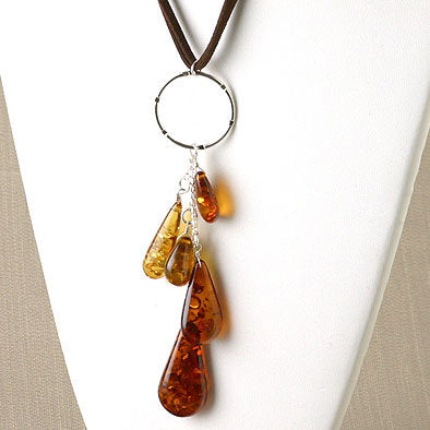 Honey Amber Drops Necklace