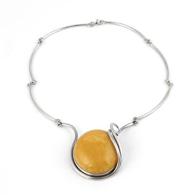 Vintage Butterscotch Cabochon Necklace