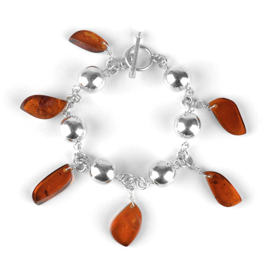 Unique Natural Amber Charm Bracelet