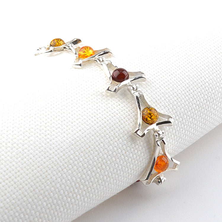 Amber Tri-Color Ball Bracelet