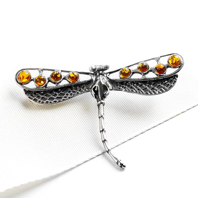 Amber Dragonfly Brooch or Pendant