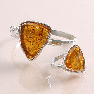 Amber Bracelet & Ring Jewelry Set