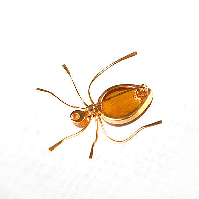 Golden Amber Ant Pin