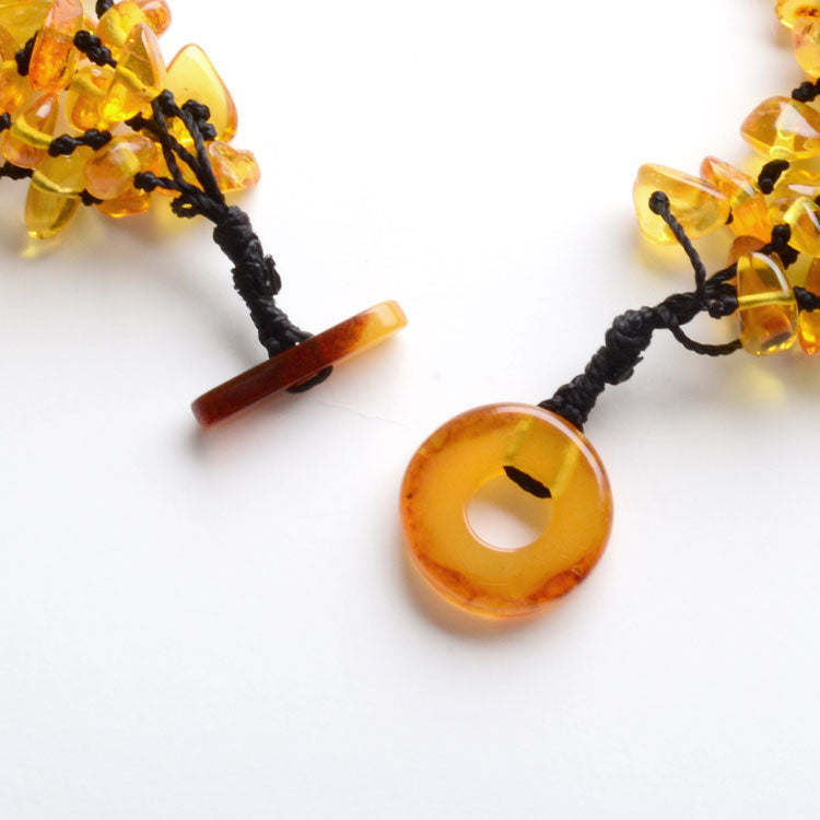 24" Amber and Turquoise Multi-String Necklace
