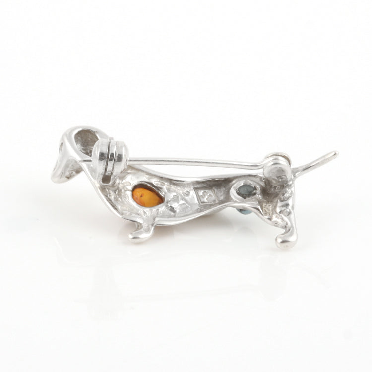 Amber Dachshund Dog Pin