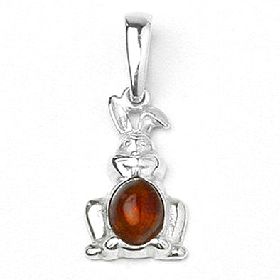 Bunny Rabbit Amber Pendant