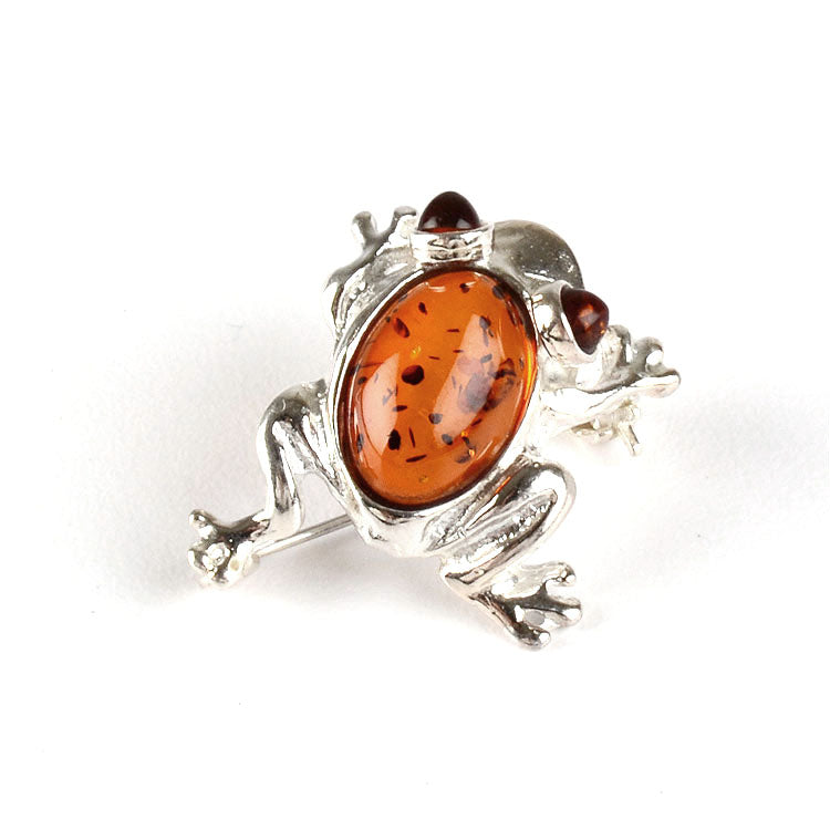 Cute Honey Amber Frog Pin