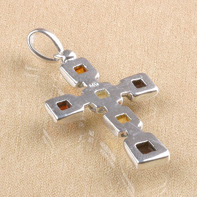Multi-Stone Amber Cross