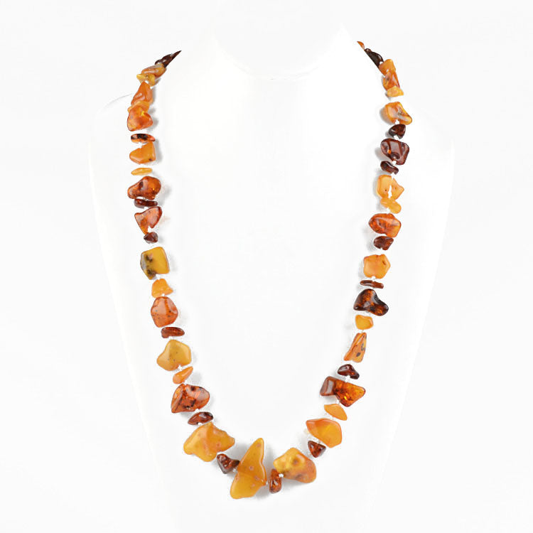 Natural Amber Pebbles Necklace
