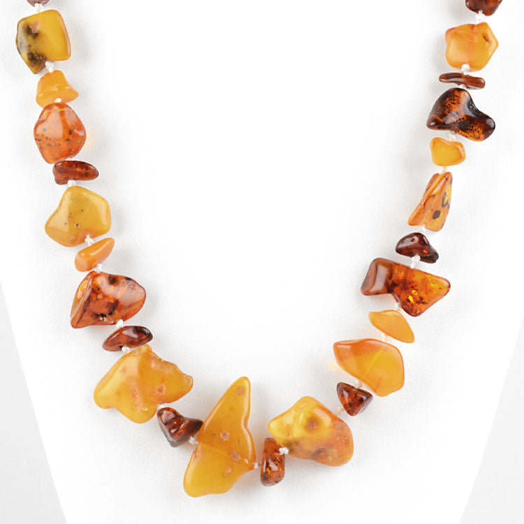 Natural Amber Pebbles Necklace