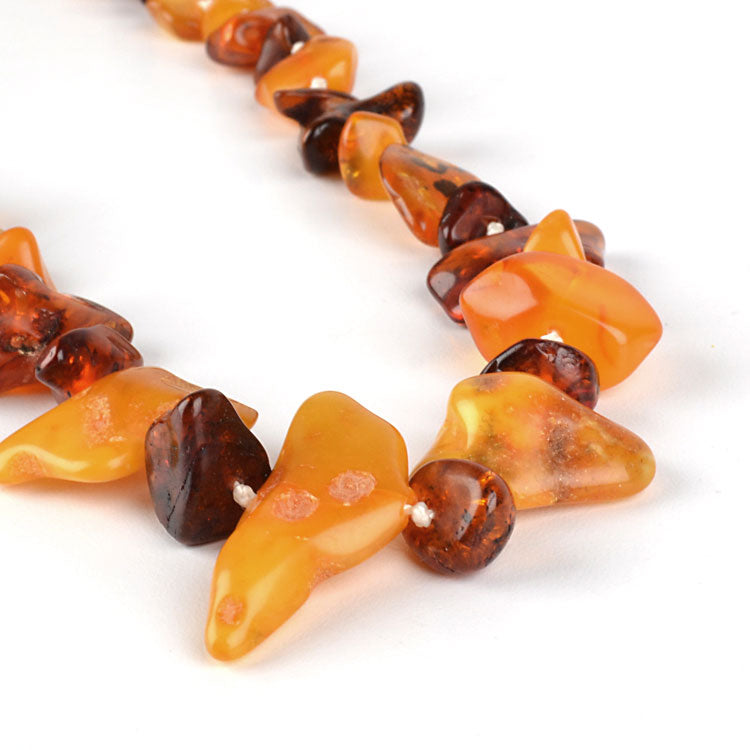 Natural Amber Pebbles Necklace