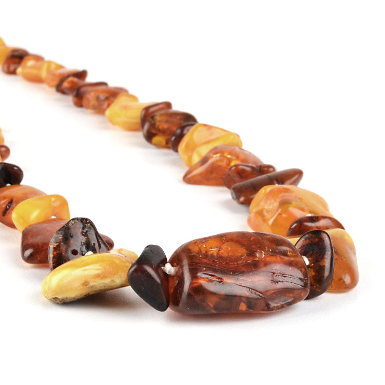 Natural Amber Pebbles Necklace