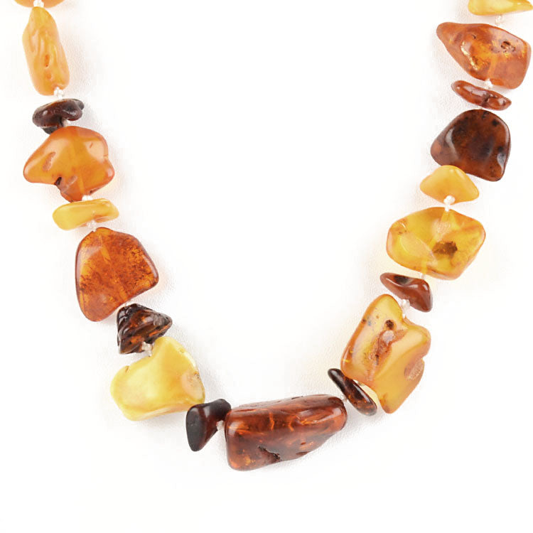 Natural Amber Pebbles Necklace