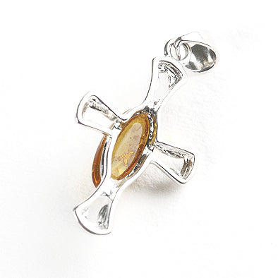 Simple and Elegant Amber Cross Pendant