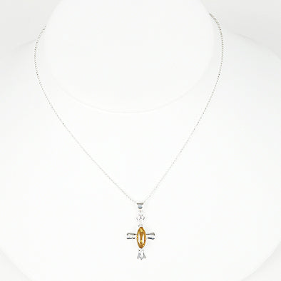 Simple and Elegant Amber Cross Pendant
