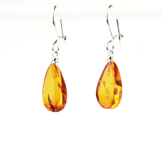 Classic Teardrop Amber Earrings