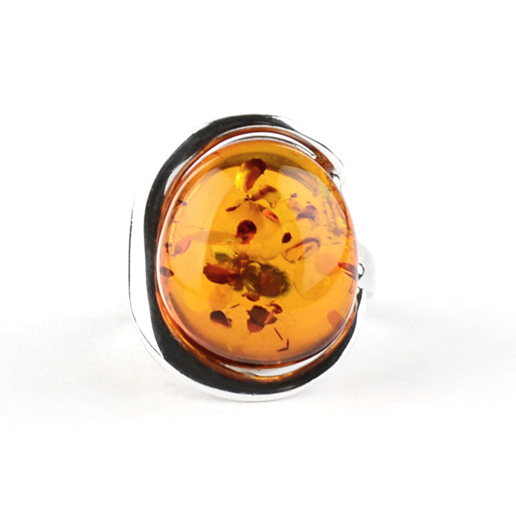 Delicate Honey Amber Ring