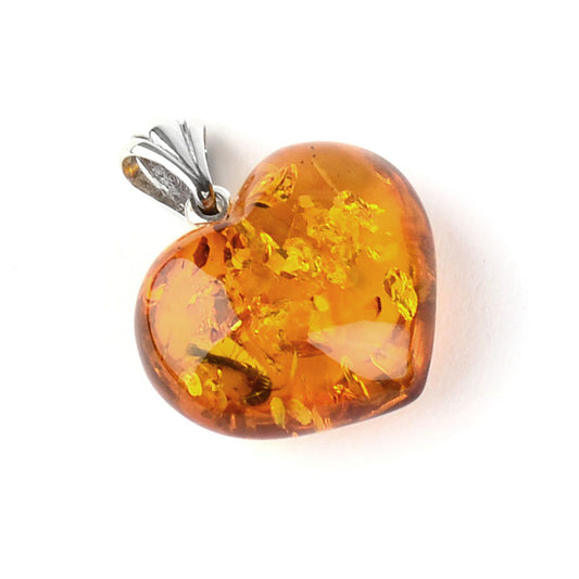 Classic Amber Honey Heart Pendant