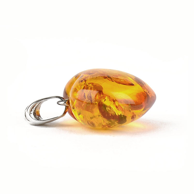 Classic Amber Honey Heart Pendant