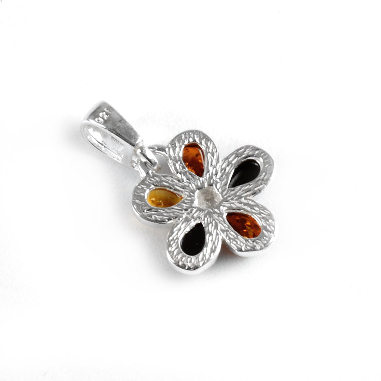 Colorful Amber Flower Pendant
