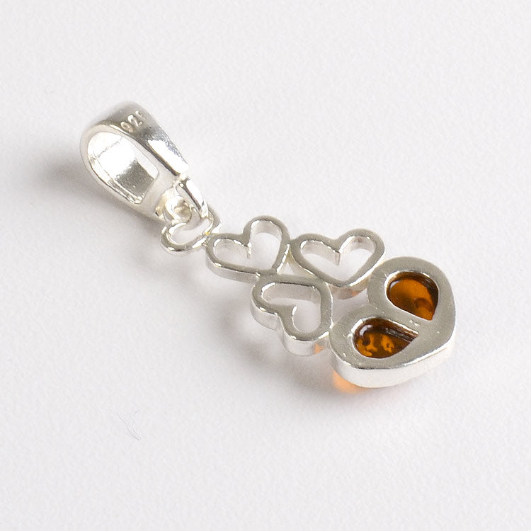 Amber with Silver Hearts Jewelry Set
