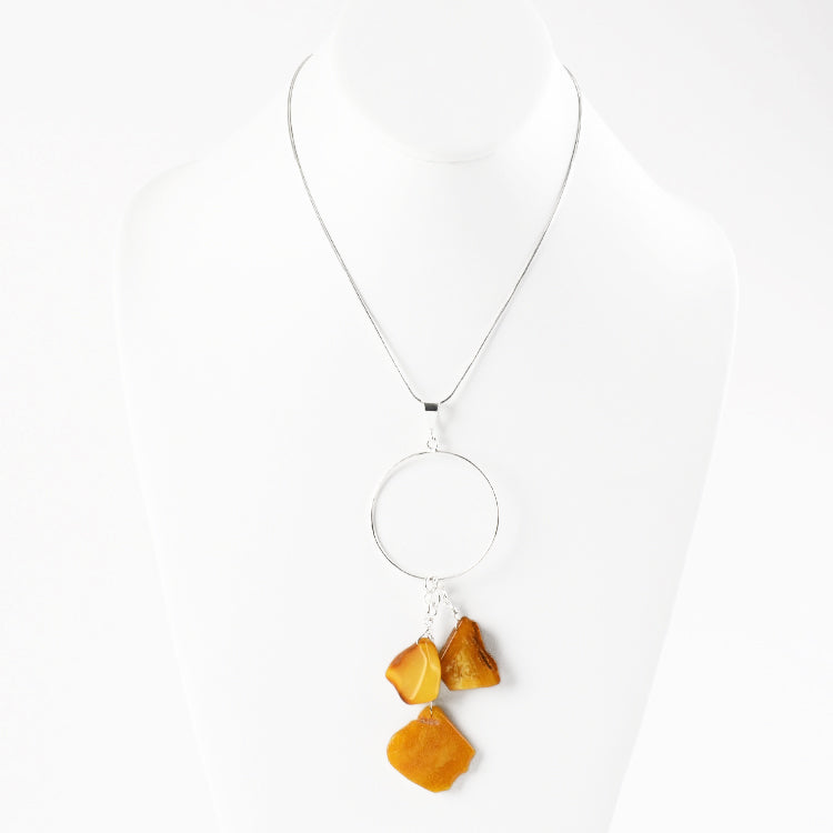 Natural Amber Chunks Modern Pendant