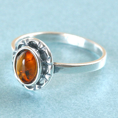 Simple & Small Amber Ring
