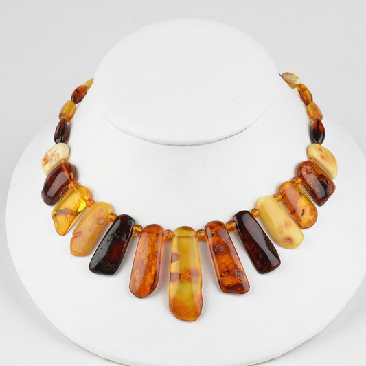 Multi-Colored Natural Look Amber Necklace