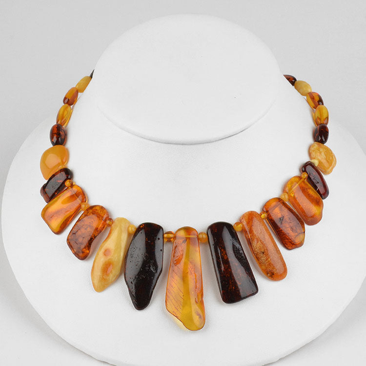 Multi-Colored Natural Look Amber Necklace