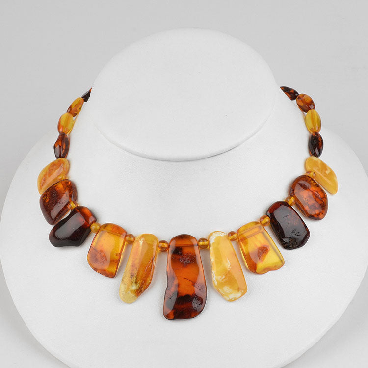 Multi-Colored Natural Look Amber Necklace