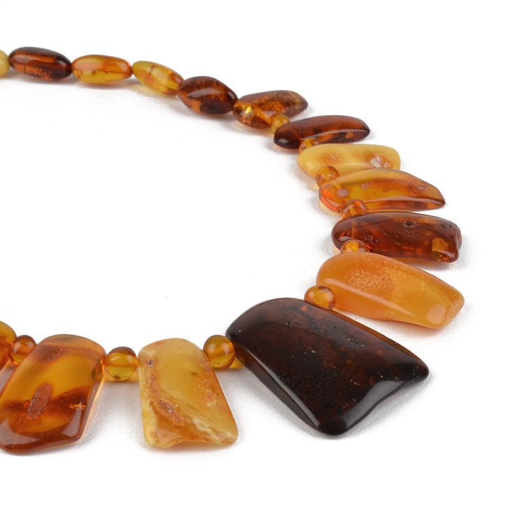Multi-Colored Natural Look Amber Necklace
